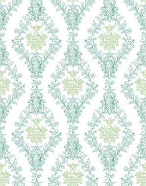 Paskalya yumurtaları, Rococo tarzı çiçek motifleriyle süslenmiş zarif, pürüzsüz bir desen. Kumaşlar, duvar kağıtları ve ambalajlar için mükemmel. Karmaşık dekoratif detaylar içeren sofistike bir bahar dokunuşu.