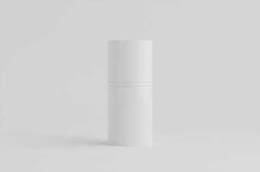 Beyaz Gri Plastik Şampuan Kozmetik Krem Model 3D Görüntü
