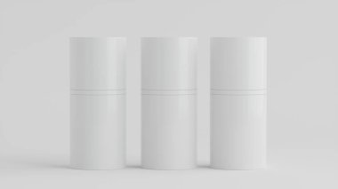 Beyaz Gri Plastik Şampuan Kozmetik Krem Model 3D Görüntü