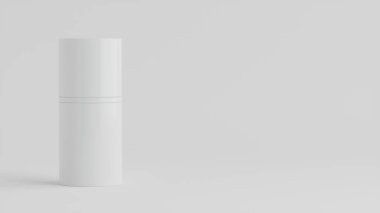 Beyaz Gri Plastik Şampuan Kozmetik Krem Model 3D Görüntü