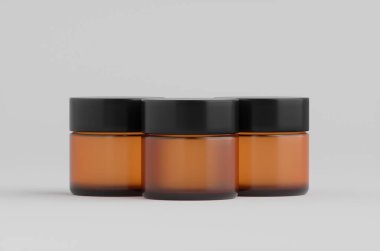 Amber Glass Kozmetik Cilt Küpeleri 3D Görüntü