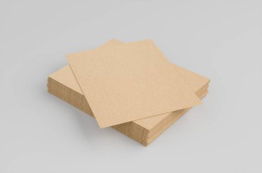 Corrugated Cardboard Sheets Düz Mockup 3B illüstrasyon