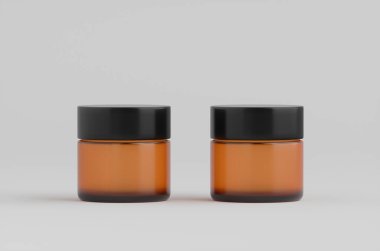 Amber Glass Kozmetik Cilt Küpeleri 3D Görüntü