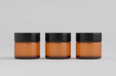 Amber Glass Kozmetik Cilt Küpeleri 3D Görüntü