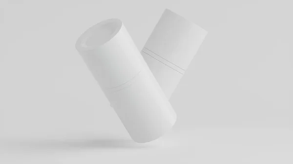 白色灰塑料瓶洗发水化妆品乳液模型3D说明 — 图库照片