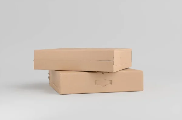Caja Cartón Corrugado Ilustración Burla — Foto de Stock