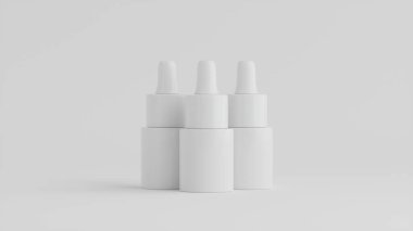 Beyaz Kozmetik Şişe Model 3B Görüntü