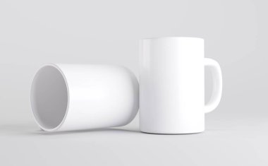Beyaz Kahve Kupası Model 3D Görüntü