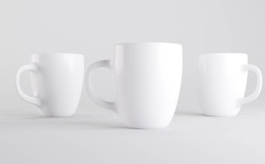 Beyaz Kahve Kupası Model 3D Görüntü