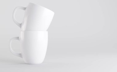 Beyaz Kahve Kupası Model 3D Görüntü