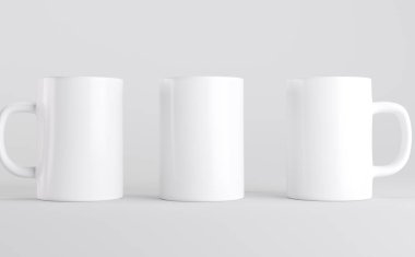 Beyaz Kahve Kupası Model 3D Görüntü