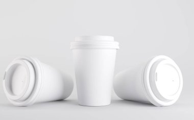 Beyaz Kahve Kupası Model 3D Görüntü