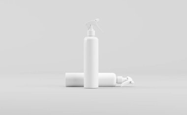 Beyaz Kozmetik Tetik Sprey Şişe Model 3B Görüntü