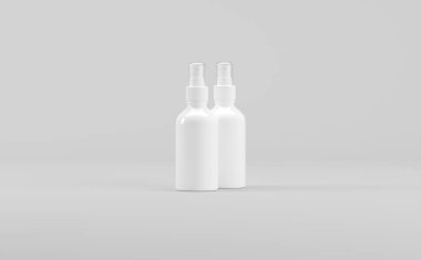 Beyaz Plastik Sprey Şişe Model 3B Görüntü