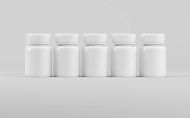 Beyaz Plastik Ek Model 3D İllüstrasyon - İlaç İlaç