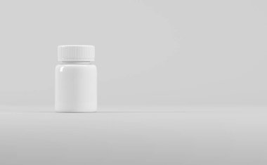 Beyaz Plastik Ek Model 3D İllüstrasyon - İlaç İlaç