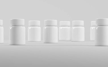 Beyaz Plastik Ek Model 3D İllüstrasyon - İlaç İlaç