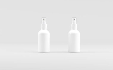 Beyaz Plastik Sprey Şişe Model 3B Görüntü