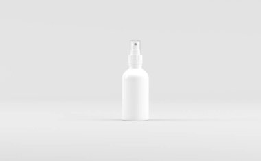 Beyaz Plastik Sprey Şişe Model 3B Görüntü