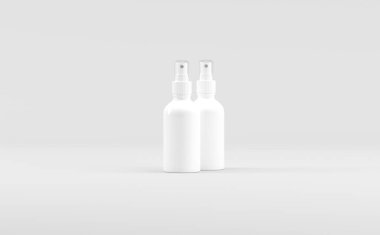 Beyaz Plastik Sprey Şişe Model 3B Görüntü