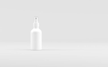 Beyaz Plastik Sprey Şişe Model 3B Görüntü