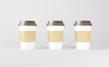 Beyaz Kahve Kupası Model 3D Görüntü