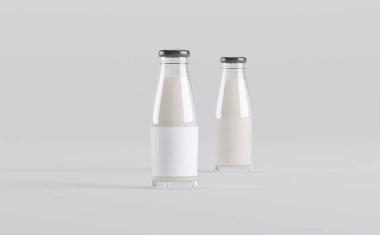 Süt Şişeleri Model 3D Görüntü