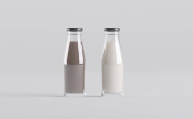 Süt Şişeleri Model 3D Görüntü