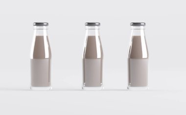 Süt Şişeleri Model 3D Görüntü