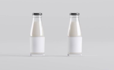 Süt Şişeleri Model 3D Görüntü