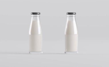 Süt Şişeleri Model 3D Görüntü