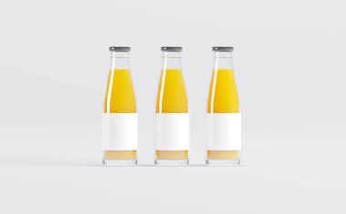 Meyve Suyu Şişeleri 3D Görüntü