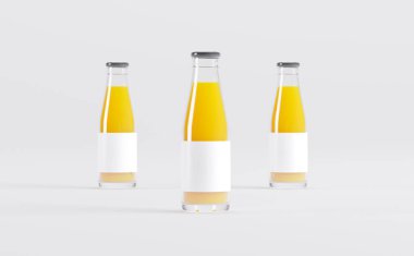 Meyve Suyu Şişeleri 3D Görüntü