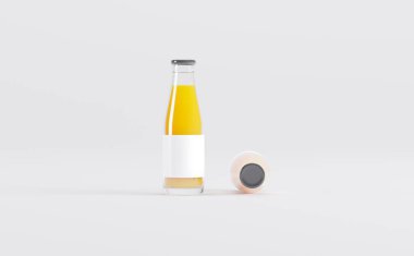 Meyve Suyu Şişeleri 3D Görüntü