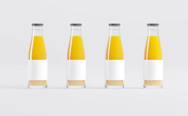 Meyve Suyu Şişeleri 3D Görüntü