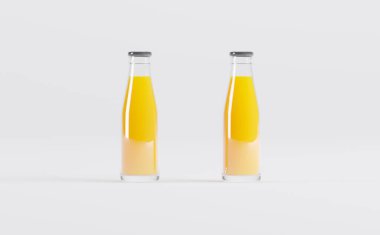 Meyve Suyu Şişeleri 3D Görüntü