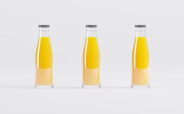 Meyve Suyu Şişeleri 3D Görüntü