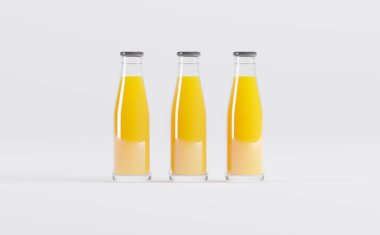 Meyve Suyu Şişeleri 3D Görüntü