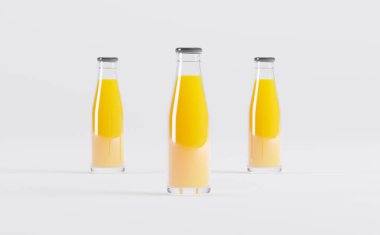 Meyve Suyu Şişeleri 3D Görüntü