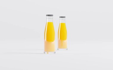 Meyve Suyu Şişeleri 3D Görüntü