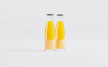 Meyve Suyu Şişeleri 3D Görüntü