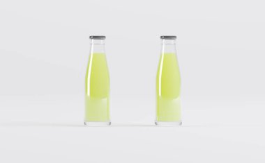 Meyve Suyu Şişeleri 3D Görüntü