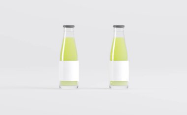 Meyve Suyu Şişeleri 3D Görüntü