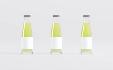 Meyve Suyu Şişeleri 3D Görüntü