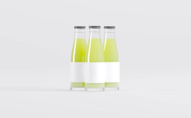 Meyve Suyu Şişeleri 3D Görüntü