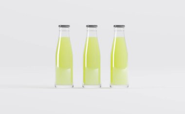 Meyve Suyu Şişeleri 3D Görüntü