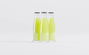 Meyve Suyu Şişeleri 3D Görüntü