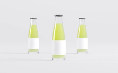 Meyve Suyu Şişeleri 3D Görüntü