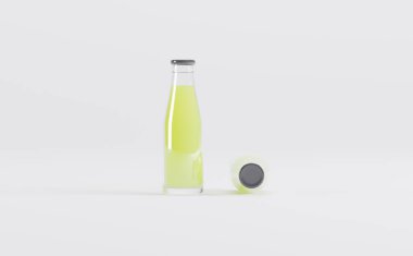 Meyve Suyu Şişeleri 3D Görüntü