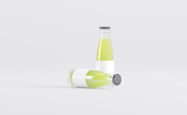 Meyve Suyu Şişeleri 3D Görüntü